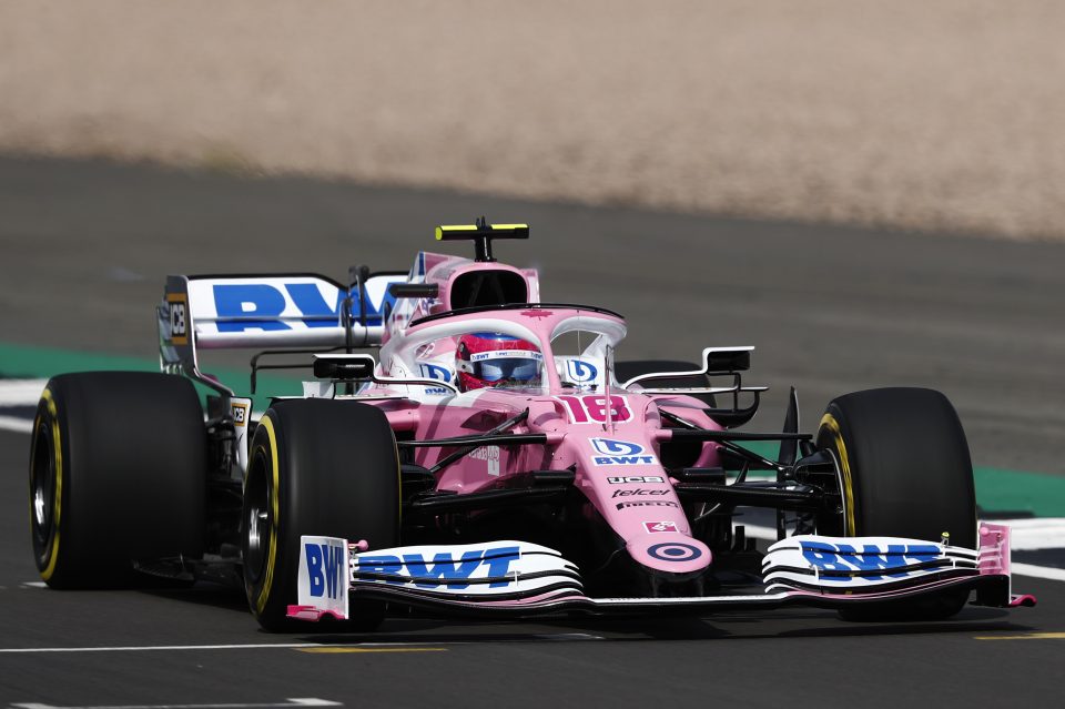 Lance Stroll in RP20 op Silverstone